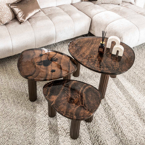 Giga Meubel Salontafel Eclipse - Koper Glas - 62x45x40cm - vtwonen shop