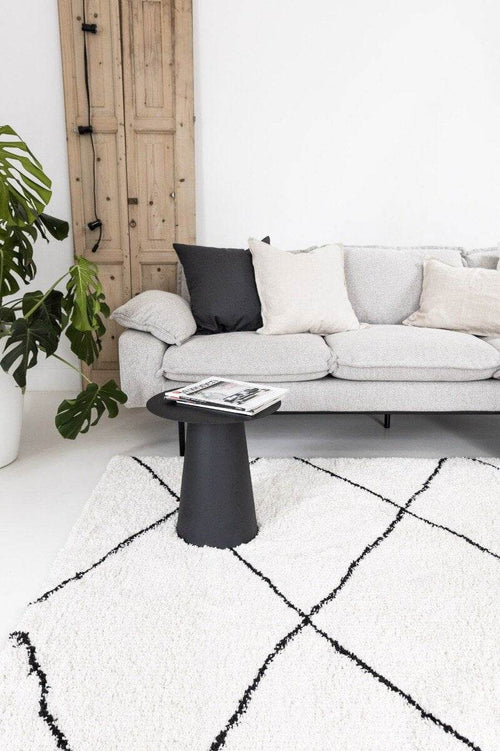 Interieur05 berber vloerkleed hoogpolig wit/zwart - scandinavisch - nea - 240 x 330 cm - vtwonen shop