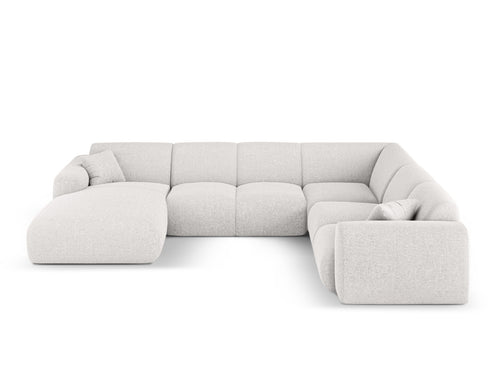 Cosmopolitan Design Panoramische hoekbank rechts Nolio 6-zits, chenille lichtgrijs - 252x342x72cm