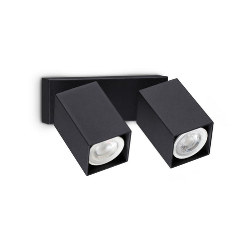 Ideal Lux DYNAMITE Vierkante dubbele plafondspot zwart 2x GU10