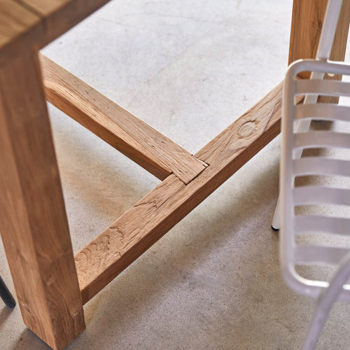 Tikamoon Tuintafel van gerecycled massief teakhout voor 6/8 personen - Naturel