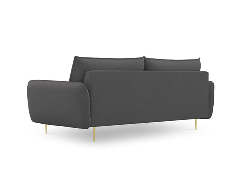 Cosmopolitan Design Bank Vienna 4-zits, structurele stof, donkergrijs - 92x230x95cm
