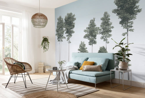 Sanders & Sanders fotobehang bomen groen en blauw - 400 x 280 cm - 612447 - vtwonen shop