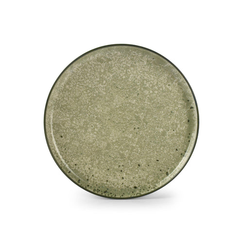 Ona - Plat bord 27cm groen Gravel - Set van 6