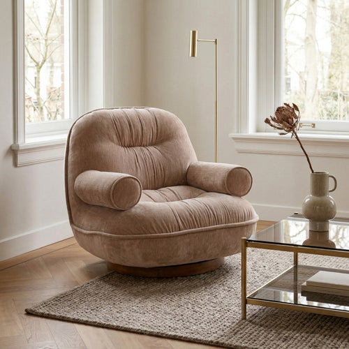 DÉJA Living Draaifauteuil Melbu - Beige Stof - 93x102x85cm