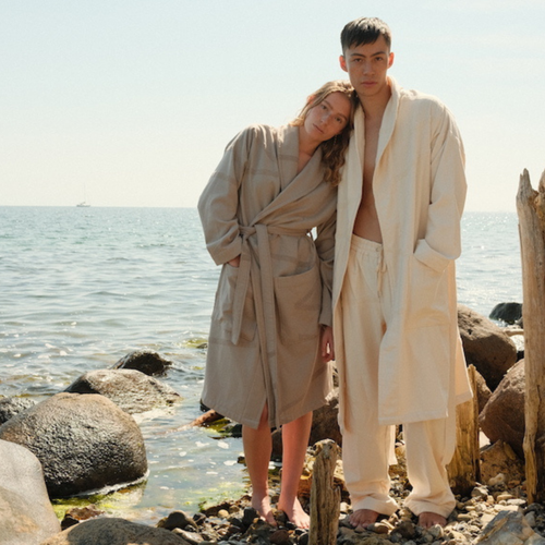 WAY badjas - L - Stone - vtwonen shop