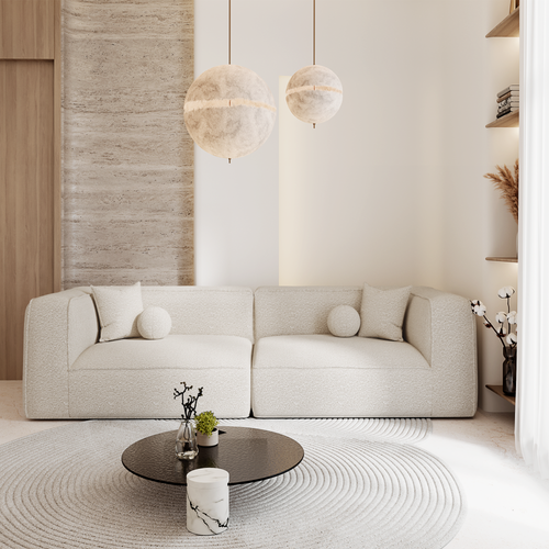 Premium Interiors - Sofa SOFIA - krul crème 250cm