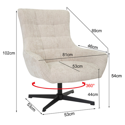 Livingfurn fauteuil Naomi Toffee - beige - stof - vtwonen shop