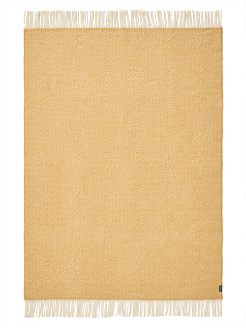 benuta wollen deken Bianca - geel - 130x180 cm