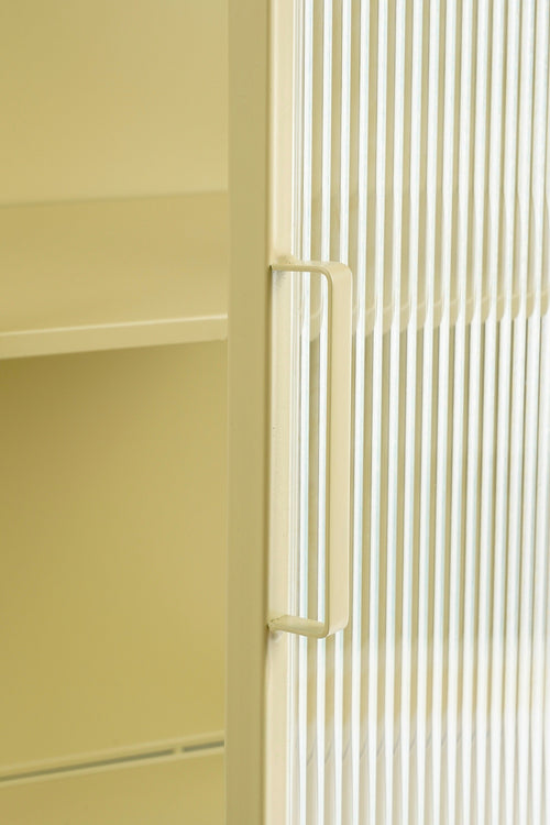 Mica Decorations Clifton Opbergkast met Deuren - L38 x B35 x H90 cm - Metaal - Beige