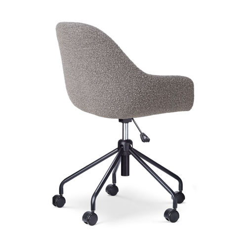 Nolon Nout-Mae Bureaustoel Bouclé Taupe - Armleuning - Zwart Onderstel