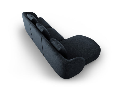 Cosmopolitan Design linker hoekbank Tulum 4-zits, chenille, koningsblauw - 156x255x70cm