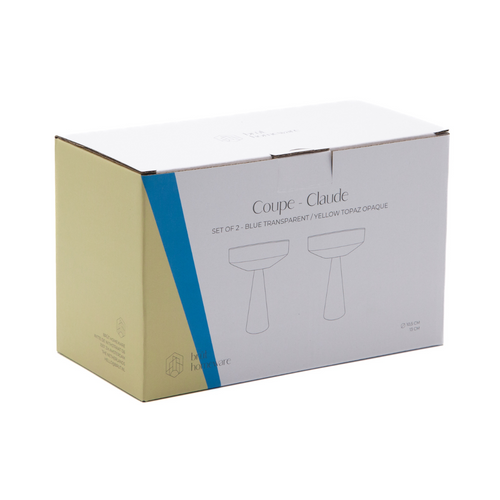 Brût Homeware Champagne Coupe geel, 2 sets van 2
