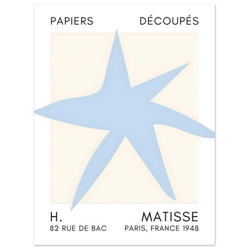 Artfulprints  Matisse – Star of the sea light blue   poster 30x40 cm - vtwonen shop