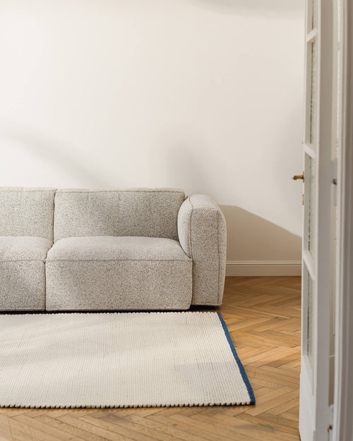 noo.ma handgeweven vloerkleed van Nieuw-Zeelandse wol - laagpolig, gestructureerd, rechthoekig