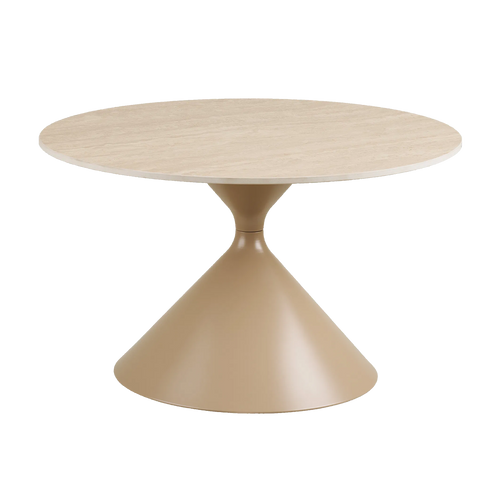 Artichok Anisa metalen salontafel met keramiek blad beige - Ø70