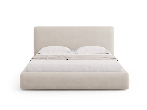 Cosmopolitan Design Opbergbed met hoofdeinde Colonel 160x200cm, chenille, beige - 220x180x100cm