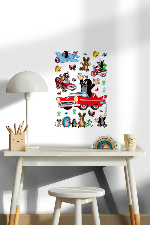 Sanders & Sanders muursticker Het Molletje blauw, groen en geel - 65 x 42.5 cm - 600109