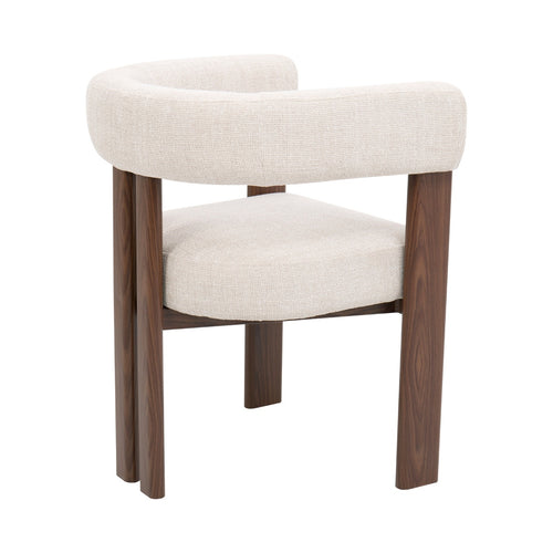 DÉJA Living Eetkamerstoel Aragon - Beige/Walnoot - Zithoogte 46cm - Set van 2