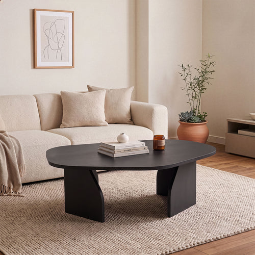Calicosy - ROCK Salontafel met brede poten - Steen - 60x100x35 cm