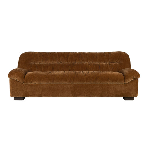 Dutchbone Douglas 3-zitsbank Velours Cognac Bruin - vtwonen shop