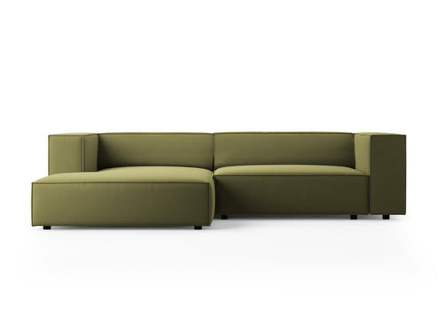 Cosmopolitan Design linker hoekbank Arendal 3-zits, flueel, lichtgroen - 166x224x70cm