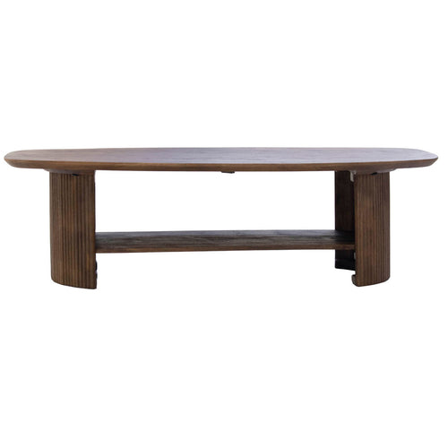 Giga Meubel Salontafel Lorna - Deens Ovaal Bruin Hout - 130x70x38cm - vtwonen shop