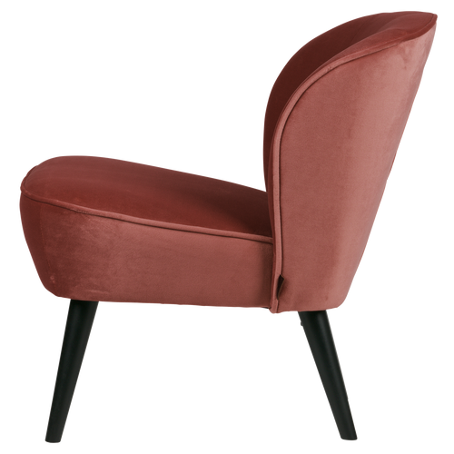 WOOOD fauteuil Sara - Velvet - Bordeauxrood- 71x59x70