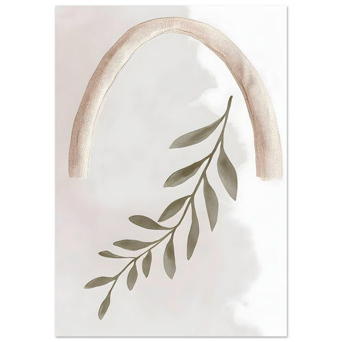 Artfulprints Poster met Lijst Boho – Olive reach   - 70x100 cm - Groen