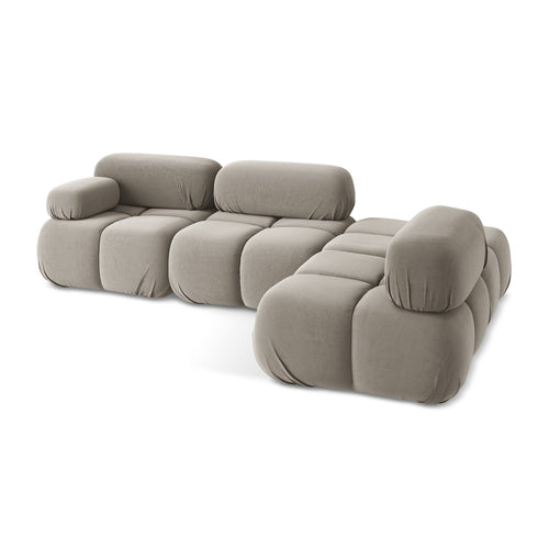 LaMiaSofa hoekbank rechts Sanremo - velours - taupe - 285x190x70