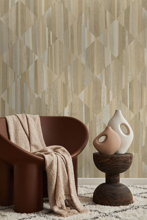 Origin Wallcoverings fotobehang 3D-houtmotief beige - 1,5 x 2,79 m - 357296 - vtwonen shop