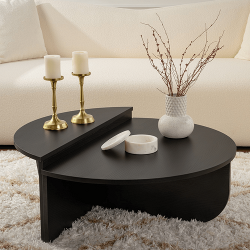 Calicosy - ORION Set van 2 salontafels - Licht hout - 90x90x35 cm