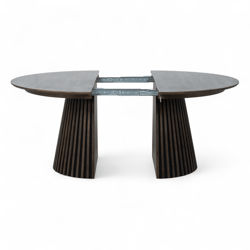 Furnhouse uitschuifbare eettafel Svendborg - Gerookt eikenhout - Ø 140/240x140 cm