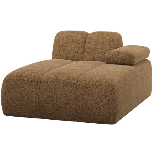 WOOOD chaise longue element bank rechts Mojo - Wollig - Honinggeel - 74x124x162
