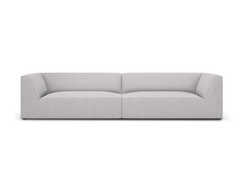Micadoni Bank Ruby 4-zits, structurele stof, lichtgrijs - 93x302x69cm
