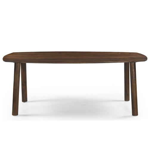 Giga Meubel Eettafel Leone - Deens Ovaal - Donkerbruin Hout - 200x100x76cm