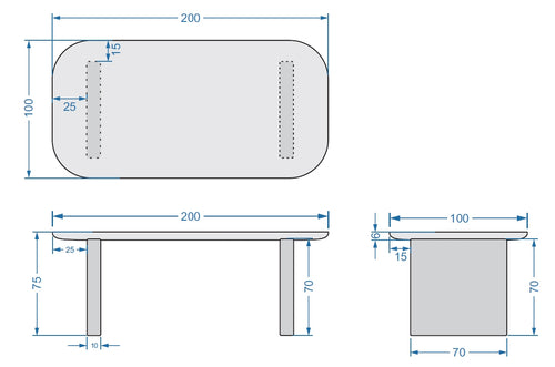 Giga Meubel Tuintafel Maya - Deens Ovaal - Wit Betonlook - 240x100x75cm - vtwonen shop