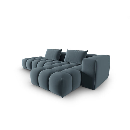 Cosmopolitan Design - Modulaire hoekbank rechts Verona 4-zits, flueel pastelblauw - 145x265x70cm