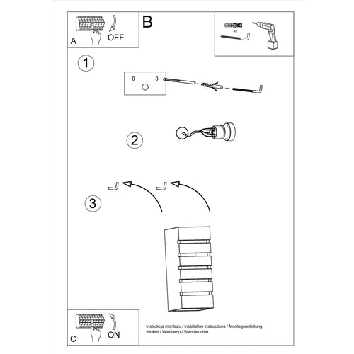 Sollux Lighting Wandlamp keramiek SAMIR - 10,5x10,5x26cm