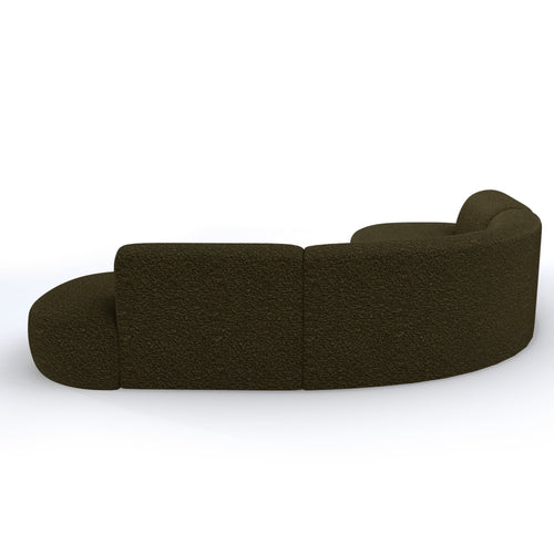 Premium Interiors - Hoekbank WONDER - bouclette olijfgroen 90cm