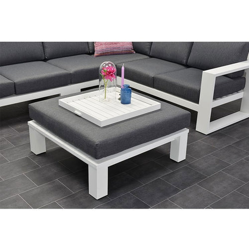 Cube lounge tafel - 100x100 cm - mat wit - reflex black - vtwonen shop