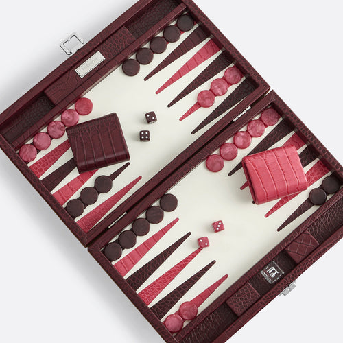 Premium Interiors - Backgammon - Gemiddeld BACKGAMMON - leer pruim 38cm