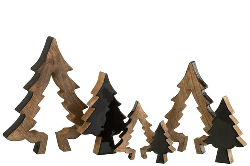 J-Line kerstdecoratie Boom Puzzel - hout - zwart/naturel - small - vtwonen shop