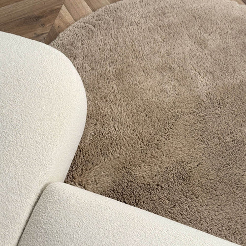 Interieur05 vloerkleed Furr - bruin - Ø 200 cm