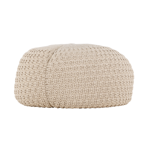 Nest living Sylvie Gevlochten Ronde Poef Beige - Ø 60 cm