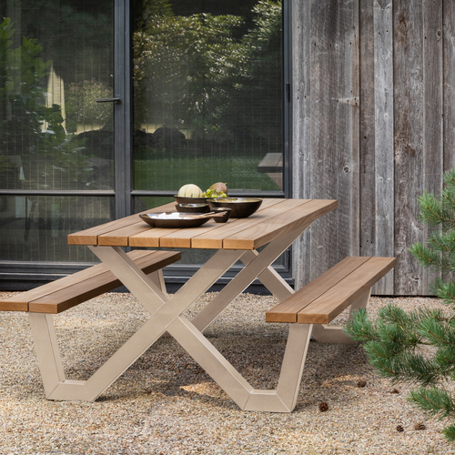WOOOD picknicktafel Tablo - Ayous - Zand - 75x206x145 cm