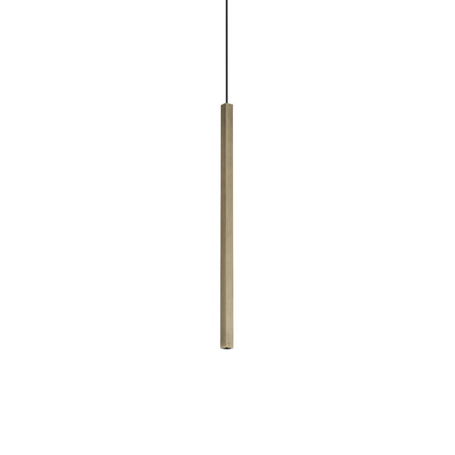Ideal Lux LOOK Vierkante, slanke hanglamp voor aan het plafond, messing, 1x LED 220lm 3000K
