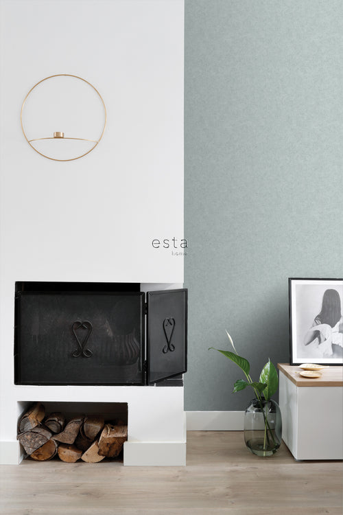 ESTAhome behang betonlook zeegroen - 53 cm x 10,05 m - 138237