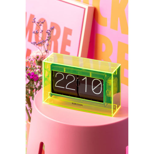 Karlsson tafelklok Boxed Flip - geel - 20.7x7.1x11.7cm - vtwonen shop