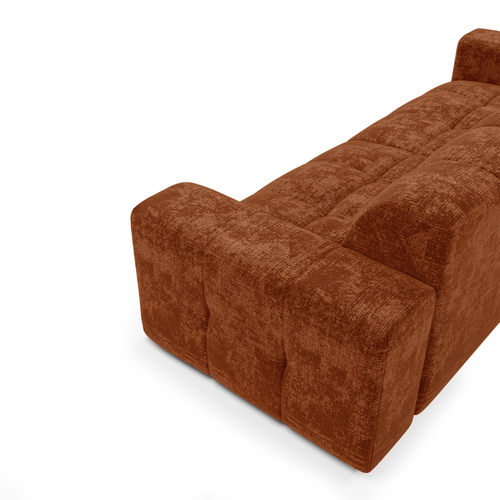 Sia Home - Rechte bank MAEL - Fluweel met reliëf - Terracotta - 230cm